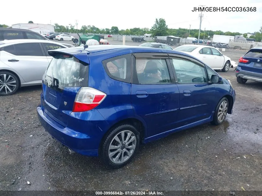 JHMGE8H54CC036368 2012 Honda Fit Sport