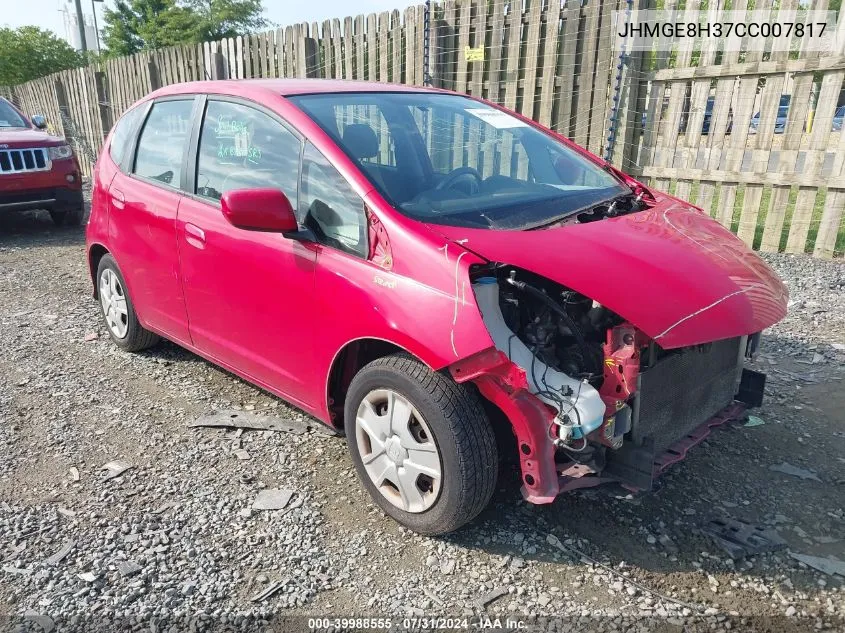 JHMGE8H37CC007817 2012 Honda Fit