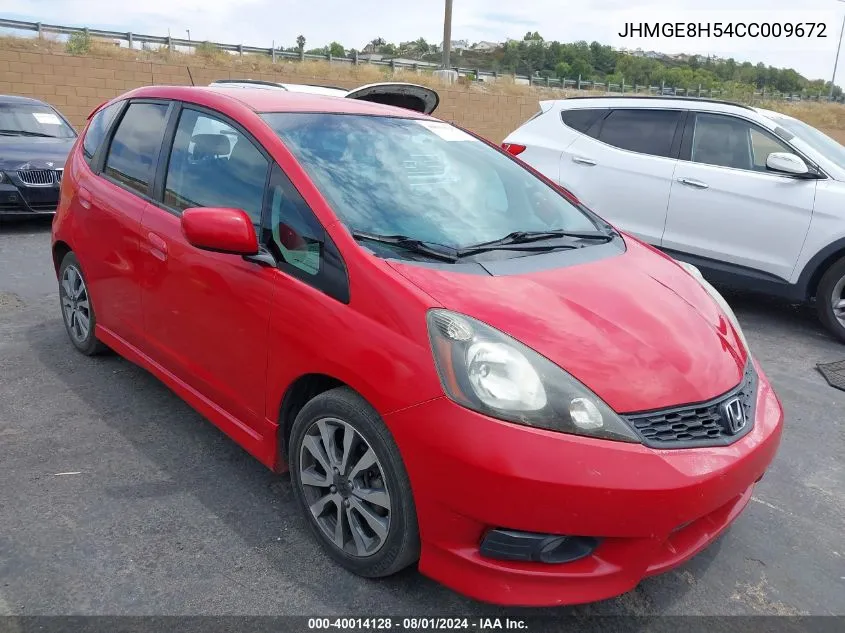 2012 Honda Fit Sport VIN: JHMGE8H54CC009672 Lot: 40014128