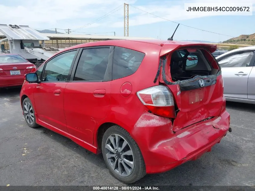 2012 Honda Fit Sport VIN: JHMGE8H54CC009672 Lot: 40014128