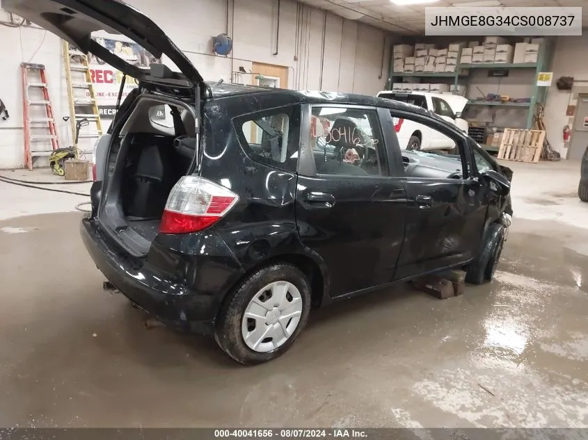 2012 Honda Fit VIN: JHMGE8G34CS008737 Lot: 40041656