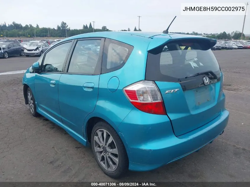 2012 Honda Fit Sport VIN: JHMGE8H59CC002975 Lot: 40071306