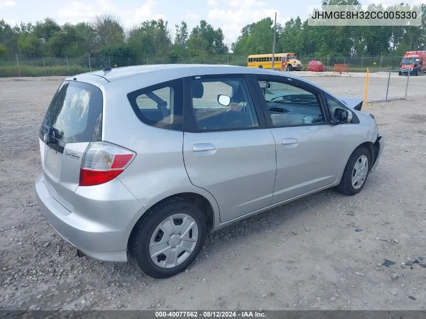 2012 Honda Fit VIN: JHMGE8H32CC005330 Lot: 40077562