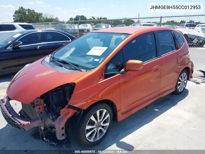 2012 Honda Fit Sport VIN: JHMGE8H55CC012953 Lot: 40089970