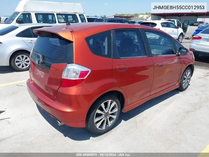 2012 Honda Fit Sport VIN: JHMGE8H55CC012953 Lot: 40089970