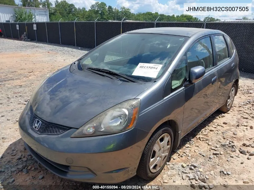 2012 Honda Fit VIN: JHMGE8H32CS007505 Lot: 40155094