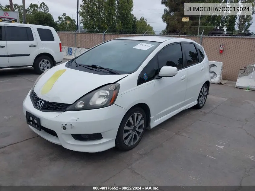 JHMGE8H67CC019024 2012 Honda Fit Sport