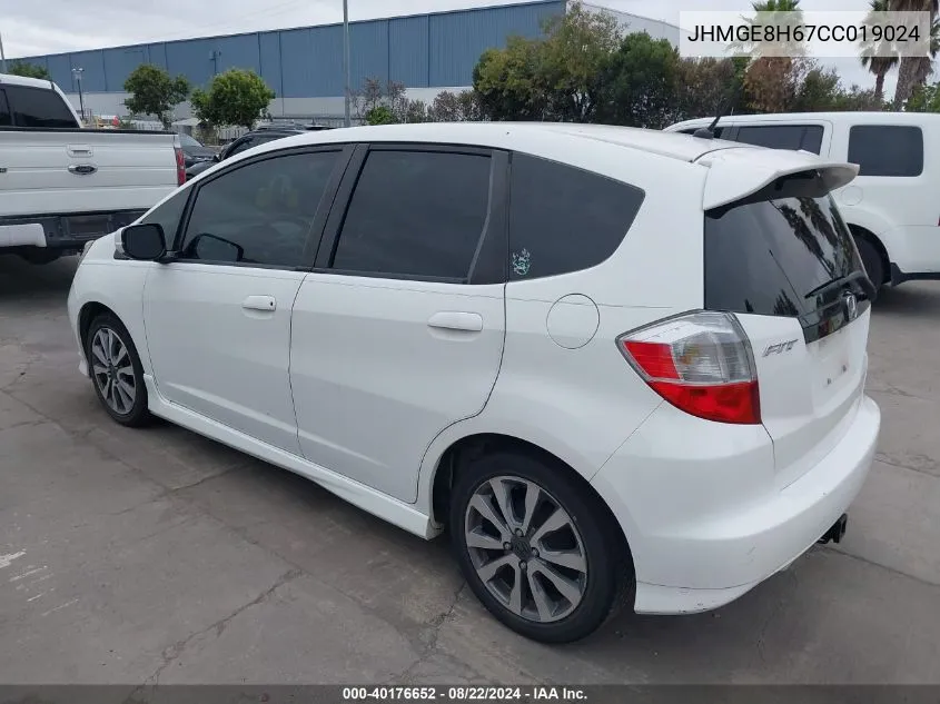 JHMGE8H67CC019024 2012 Honda Fit Sport