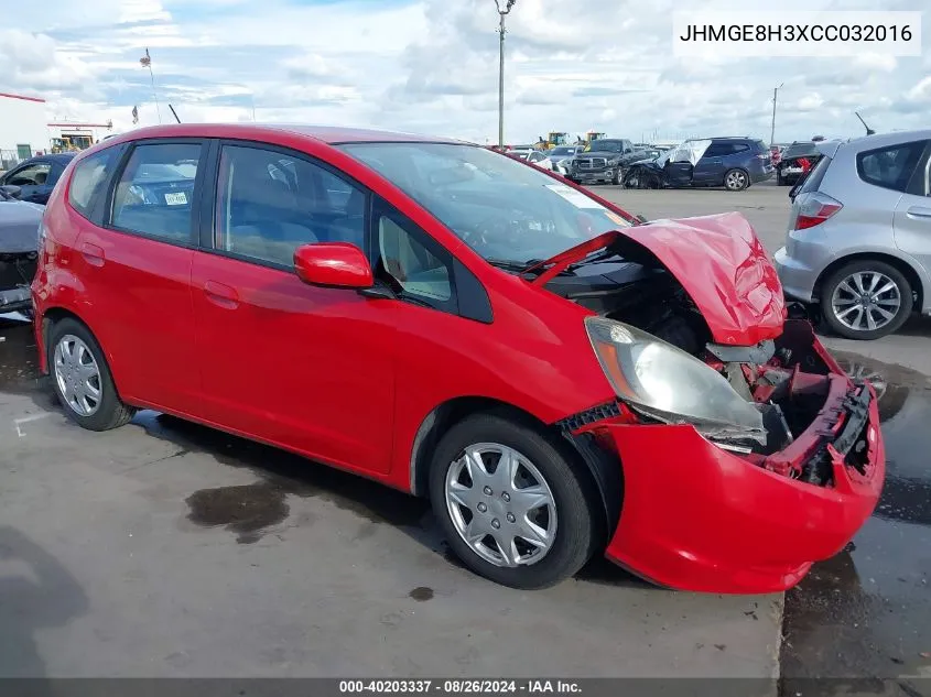 JHMGE8H3XCC032016 2012 Honda Fit