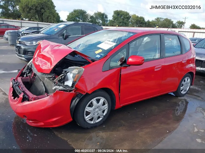 JHMGE8H3XCC032016 2012 Honda Fit