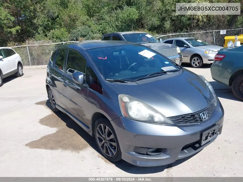 2012 Honda Fit Sport VIN: JHMGE8G5XCC004705 Lot: 40307876