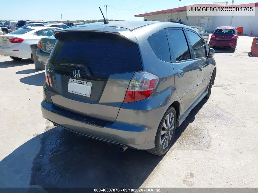 2012 Honda Fit Sport VIN: JHMGE8G5XCC004705 Lot: 40307876