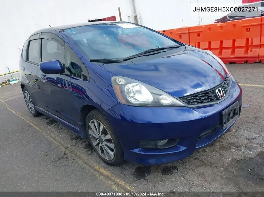 2012 Honda Fit Sport VIN: JHMGE8H5XCC027271 Lot: 40371098