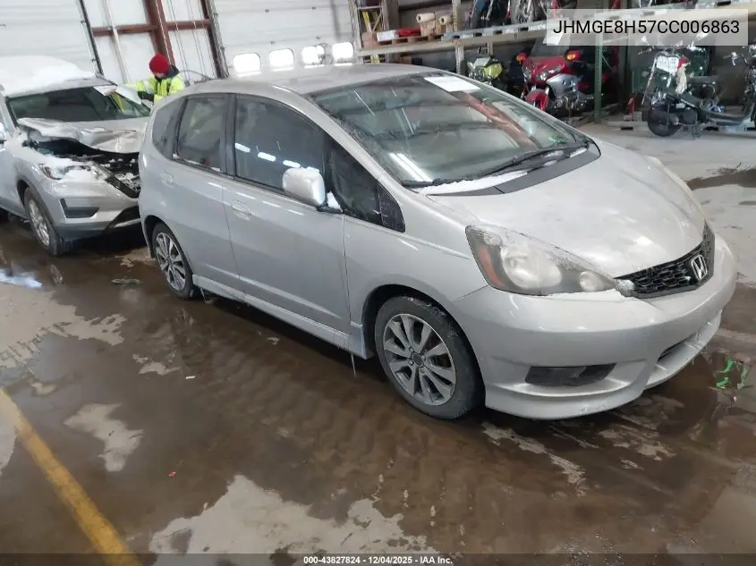 JHMGE8H57CC006863 2012 Honda Fit Sport