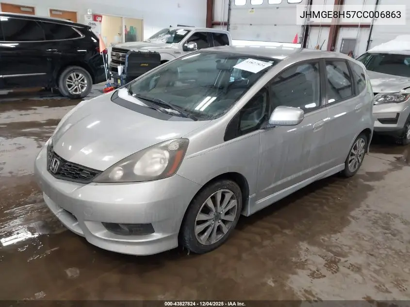 JHMGE8H57CC006863 2012 Honda Fit Sport