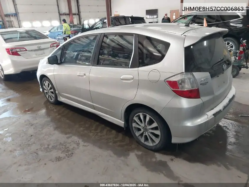 JHMGE8H57CC006863 2012 Honda Fit Sport