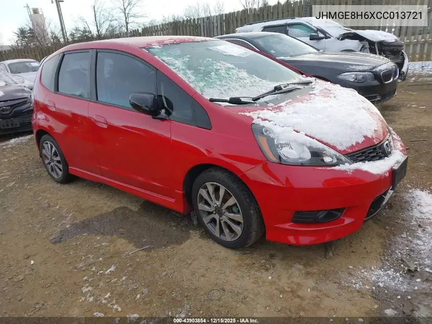 JHMGE8H6XCC013721 2012 Honda Fit Sport