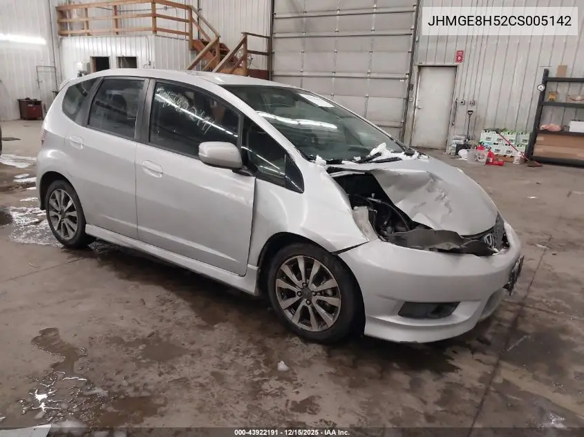 JHMGE8H52CS005142 2012 Honda Fit Sport