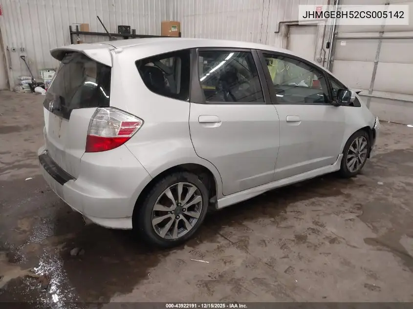 JHMGE8H52CS005142 2012 Honda Fit Sport