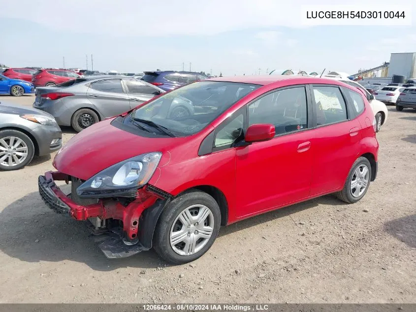 2013 Honda Fit VIN: LUCGE8H54D3010044 Lot: 12066424