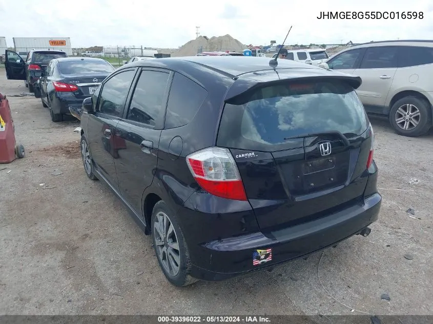 2013 Honda Fit Sport VIN: JHMGE8G55DC016598 Lot: 39396022