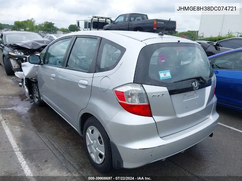 2013 Honda Fit VIN: JHMGE8H38DC074721 Lot: 39908697