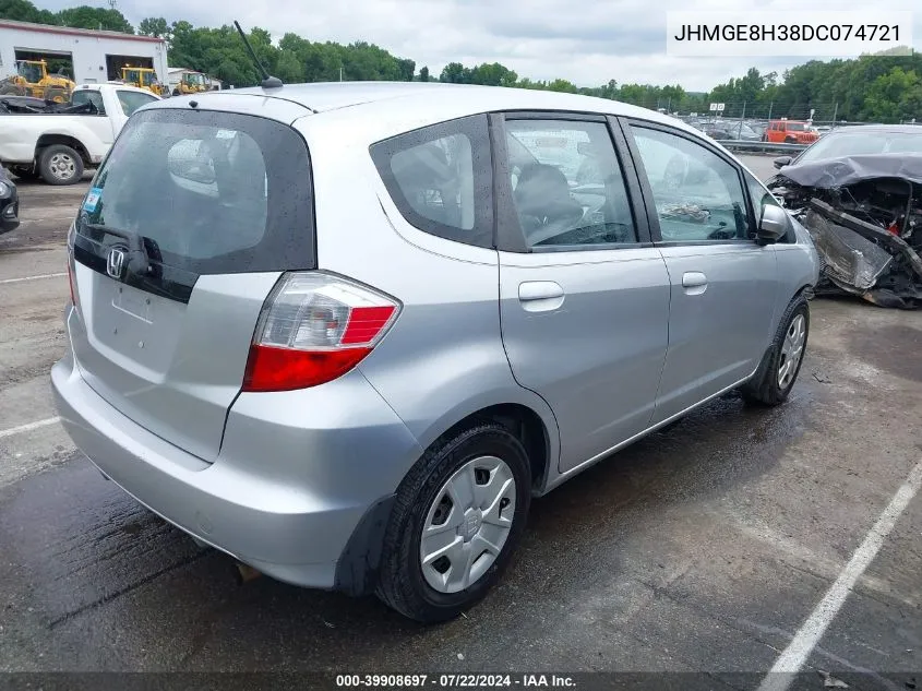 2013 Honda Fit VIN: JHMGE8H38DC074721 Lot: 39908697