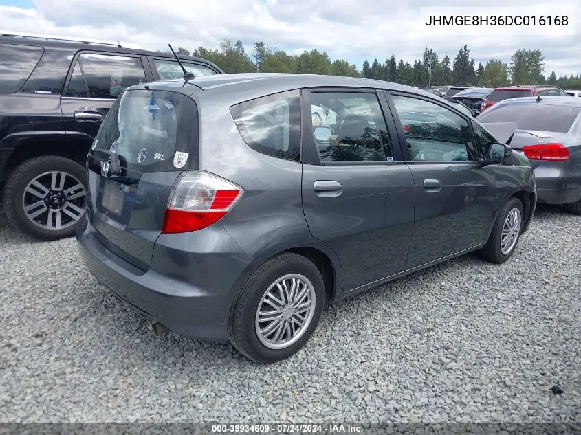 2013 Honda Fit VIN: JHMGE8H36DC016168 Lot: 39934609