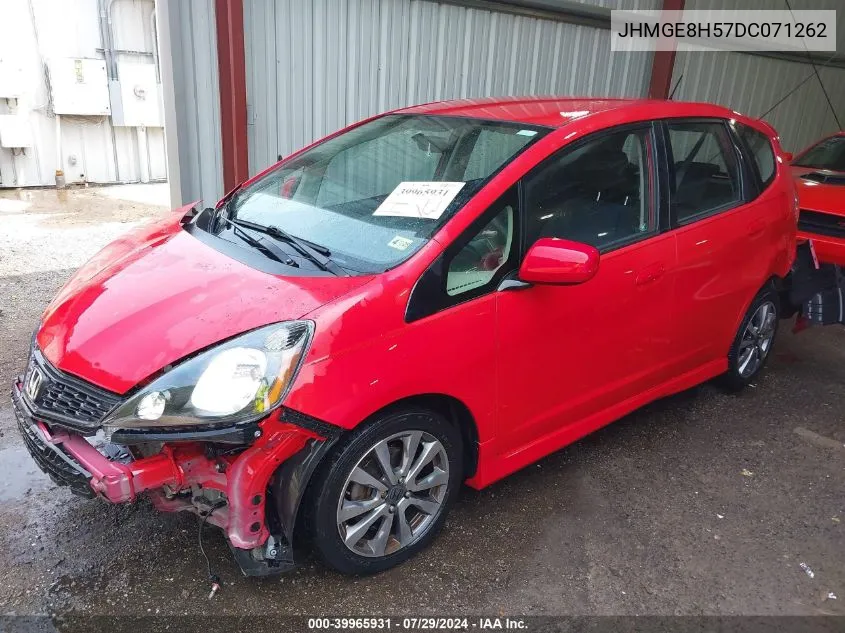 2013 Honda Fit Sport VIN: JHMGE8H57DC071262 Lot: 39965931