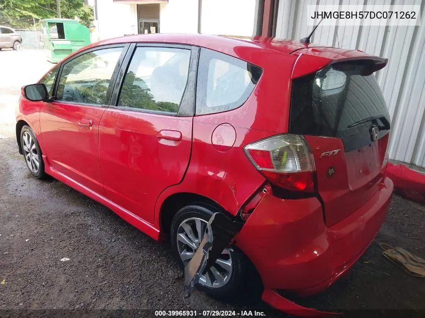 2013 Honda Fit Sport VIN: JHMGE8H57DC071262 Lot: 39965931