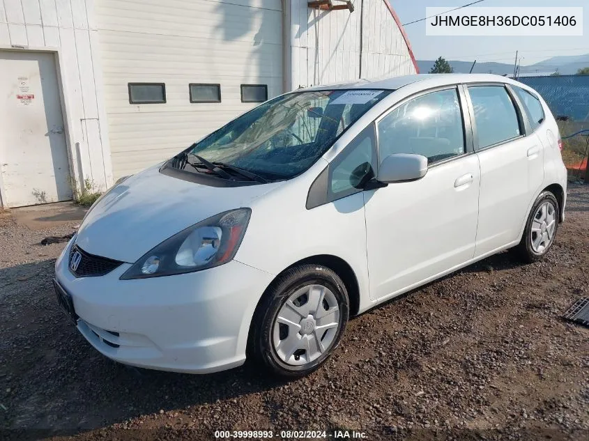 2013 Honda Fit VIN: JHMGE8H36DC051406 Lot: 39998993