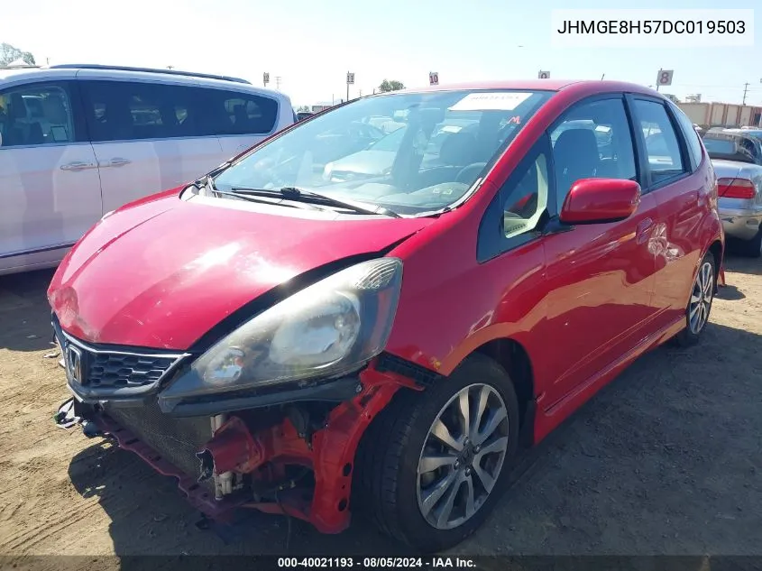 JHMGE8H57DC019503 2013 Honda Fit Sport