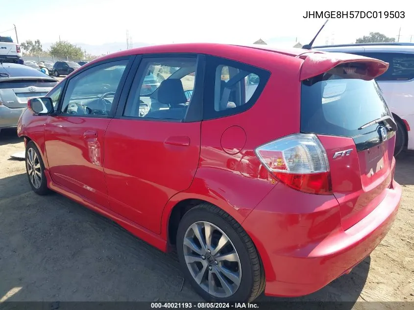 JHMGE8H57DC019503 2013 Honda Fit Sport