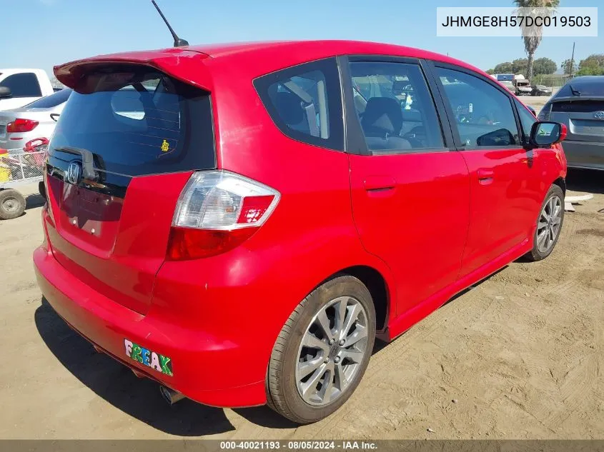 2013 Honda Fit Sport VIN: JHMGE8H57DC019503 Lot: 40021193