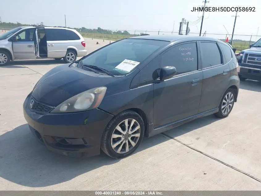 JHMGE8H50DC058692 2013 Honda Fit Sport