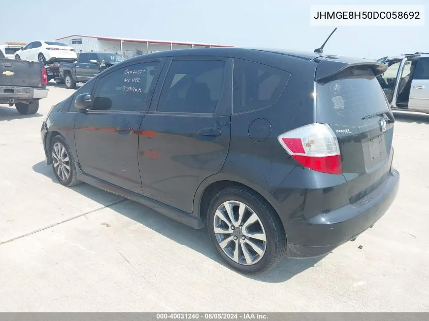 JHMGE8H50DC058692 2013 Honda Fit Sport