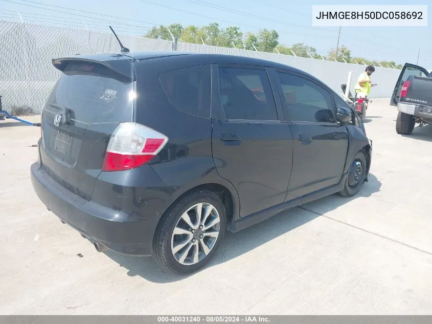 2013 Honda Fit Sport VIN: JHMGE8H50DC058692 Lot: 40031240