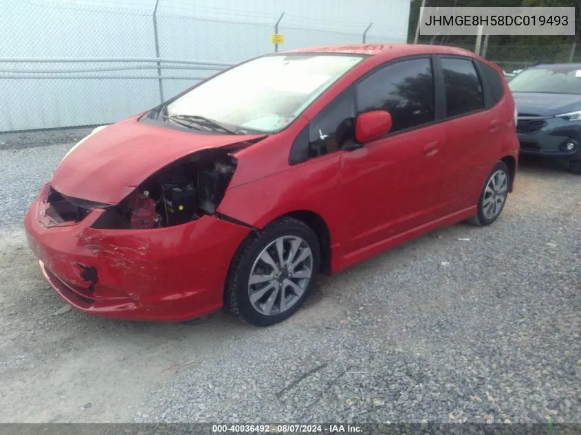 2013 Honda Fit Sport VIN: JHMGE8H58DC019493 Lot: 40036492