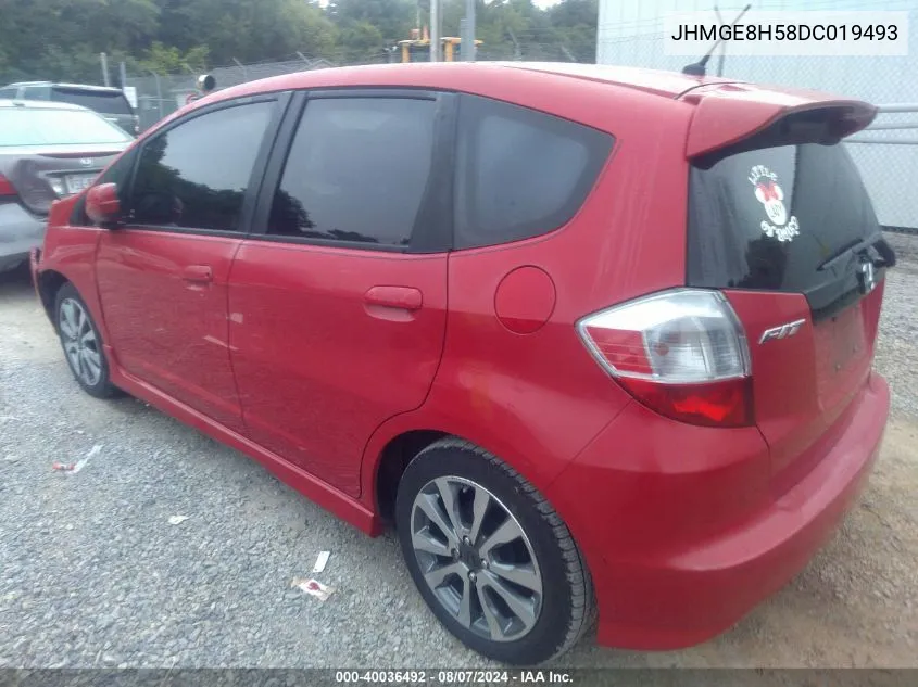 2013 Honda Fit Sport VIN: JHMGE8H58DC019493 Lot: 40036492