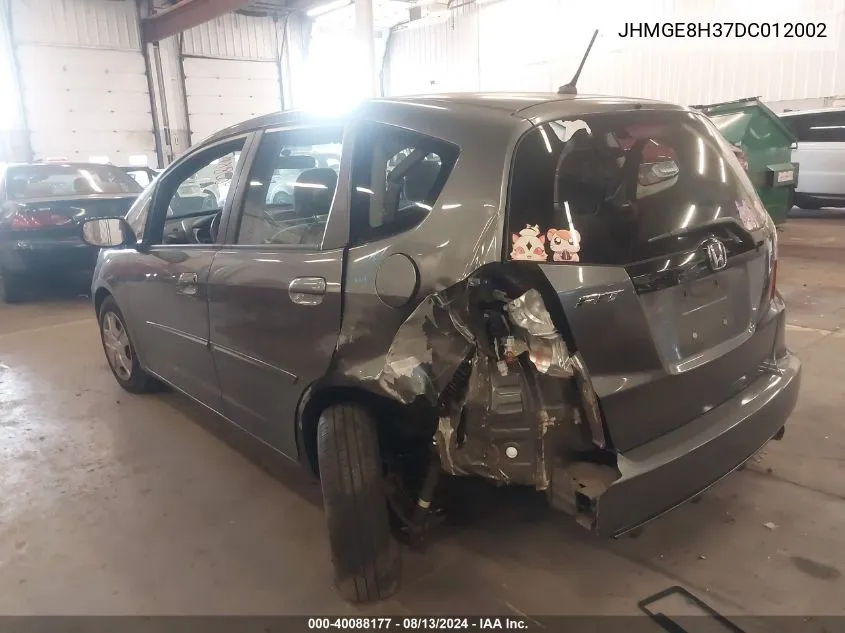 JHMGE8H37DC012002 2013 Honda Fit