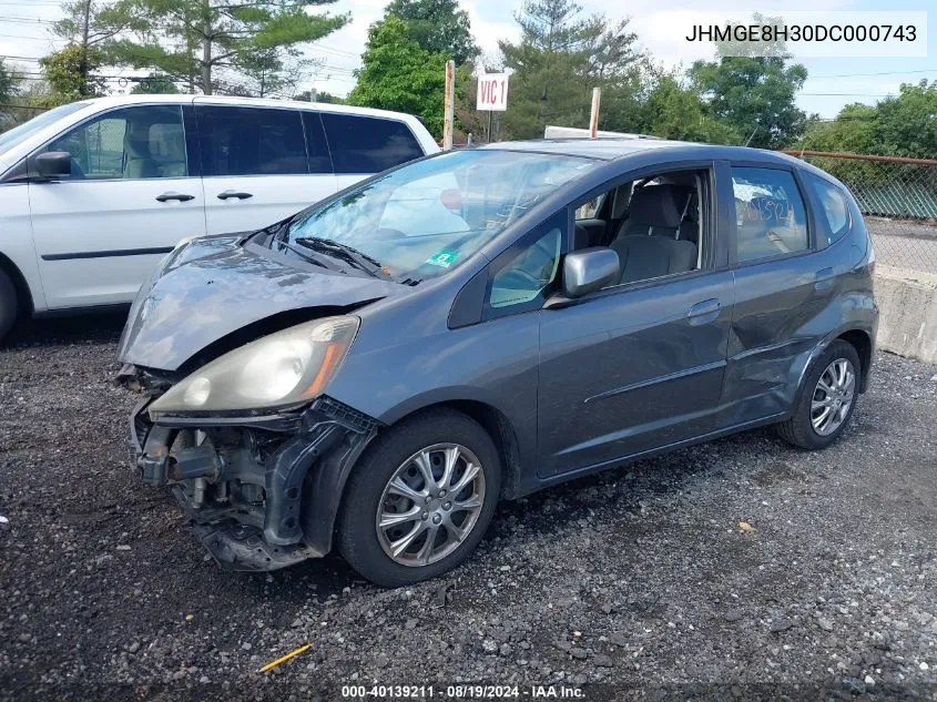 JHMGE8H30DC000743 2013 Honda Fit