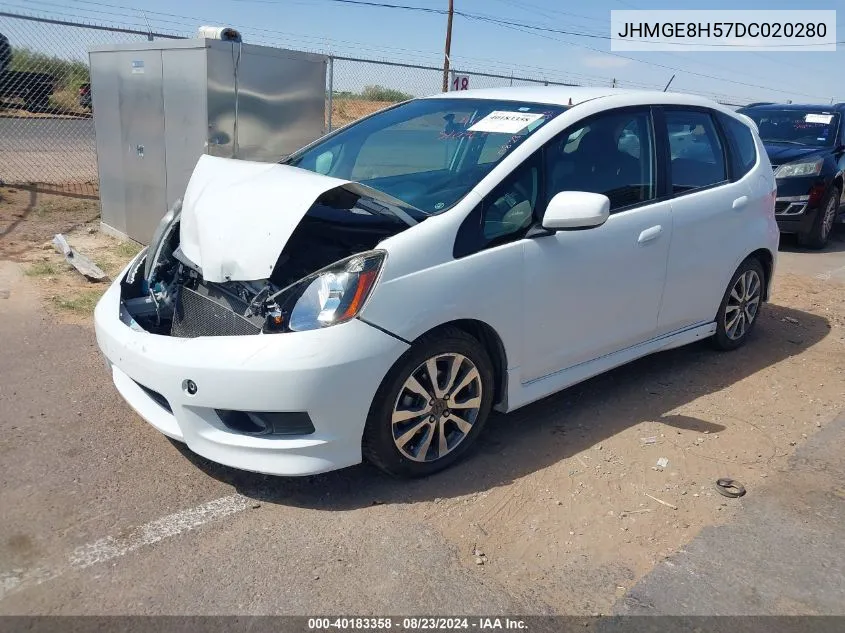 2013 Honda Fit Sport VIN: JHMGE8H57DC020280 Lot: 40183358