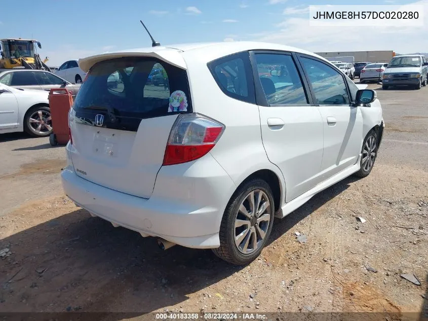 JHMGE8H57DC020280 2013 Honda Fit Sport