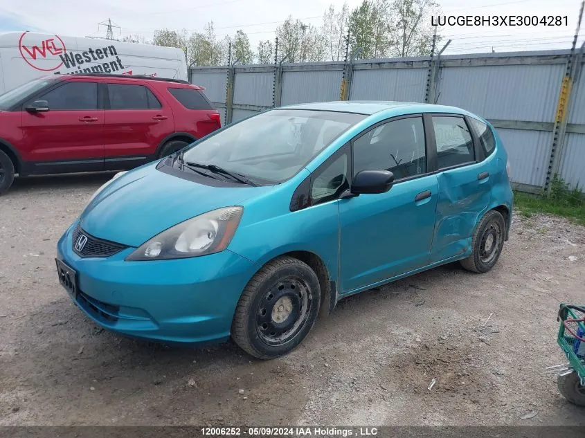 2014 Honda Fit VIN: LUCGE8H3XE3004281 Lot: 12006252