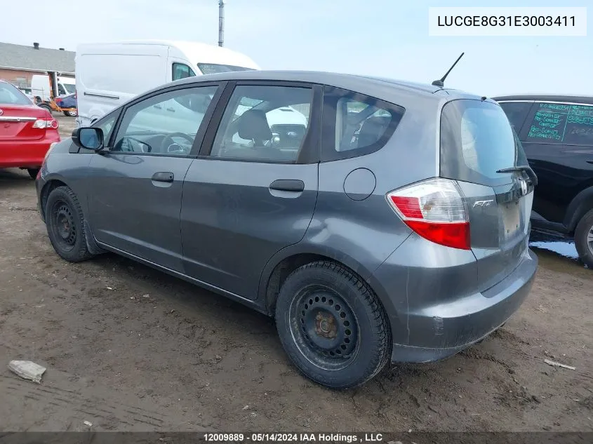 2014 Honda Fit VIN: LUCGE8G31E3003411 Lot: 12009889