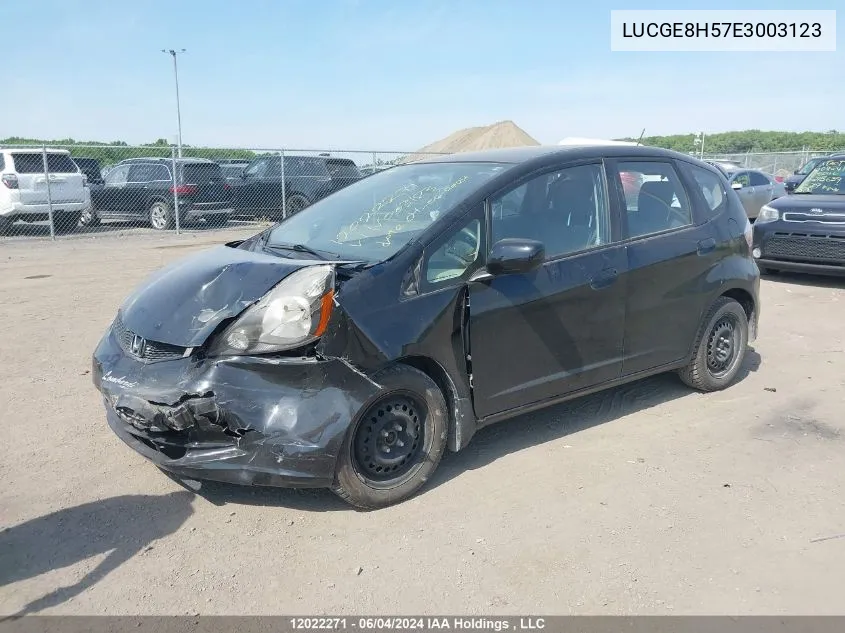 LUCGE8H57E3003123 2014 Honda Fit Lx