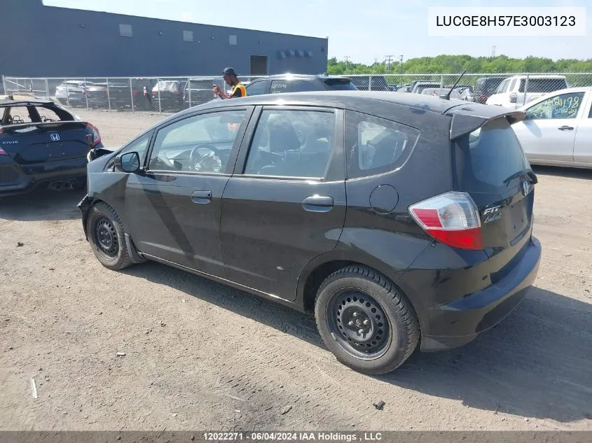 LUCGE8H57E3003123 2014 Honda Fit Lx