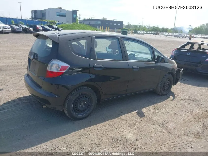 LUCGE8H57E3003123 2014 Honda Fit Lx