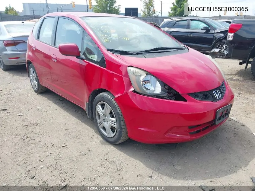 2014 Honda Fit VIN: LUCGE8H55E3000365 Lot: 12056359