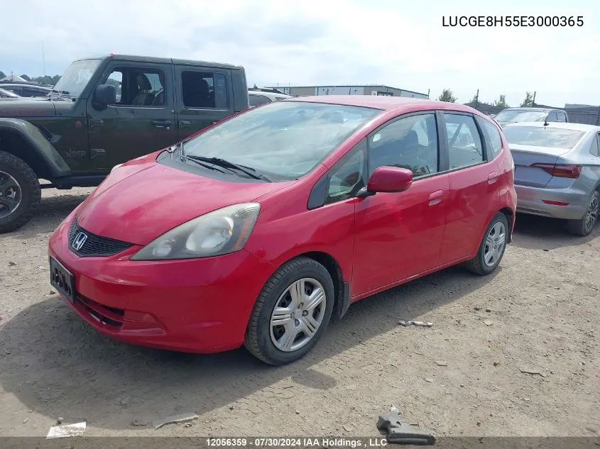 2014 Honda Fit VIN: LUCGE8H55E3000365 Lot: 12056359